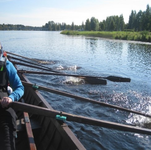 Rowing on the Oulu river